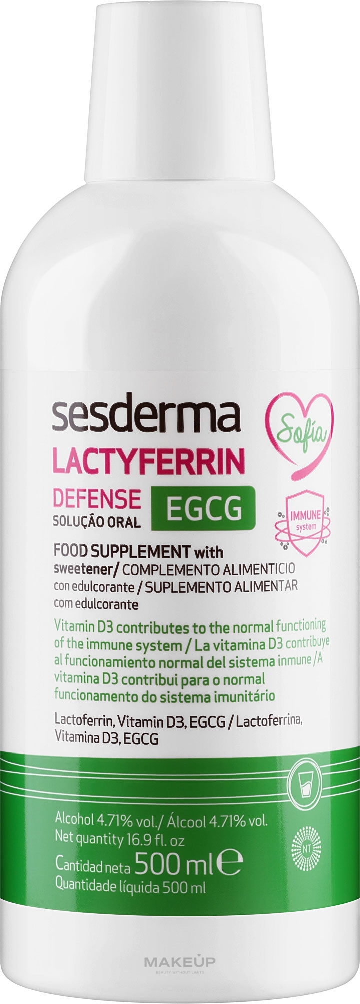 Suplement diety - SesDerma Laboratories Lactyferrin Defense Egcg — Zdjęcie 500 ml