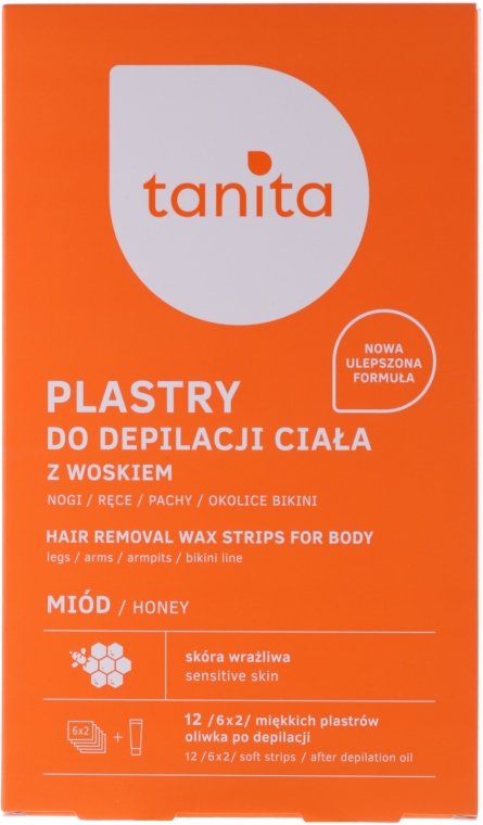 Miodowe plastry z woskiem do depilacji ciała - Tanita Hair Removal Wax Strips For Body