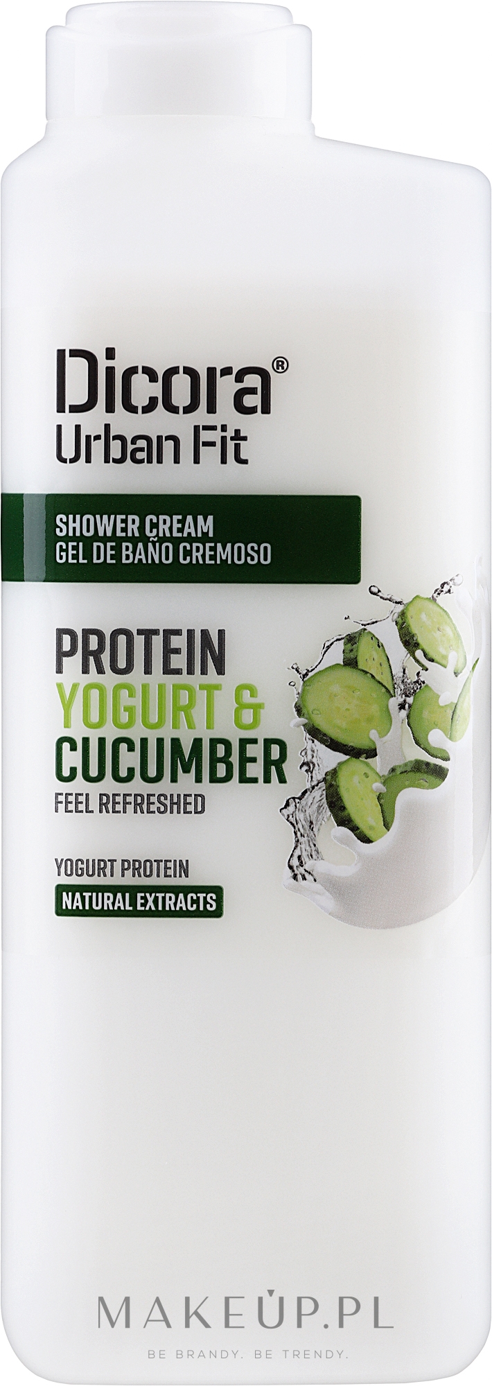 Kremowy żel pod prysznic Proteiny jogurtu i ogórek - Dicora Urban Fit Shower Cream Protein Yogurt & Cucumber — Zdjęcie 400 ml