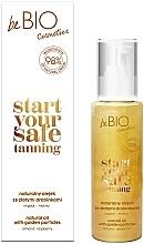 Naturalny olejek do ciała ze złotymi drobinkami - BeBio Start Your Safe Tanning Natural Oil With Golden Particles  — Zdjęcie N1