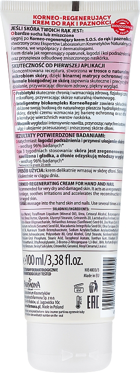Regenerujący krem do rąk i paznokci - Farmona Nivelazione S.O.S. Corneo-Regenerating Cream For Hand And Nail — Zdjęcie N2