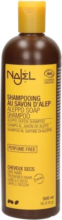 Szampon z mydłem z Aleppo do włosów suchych - Najel Aleppo Soap Shampoo