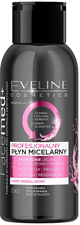 Profesjonalny płyn micelarny 3 w 1 - Eveline Cosmetics Facemed+