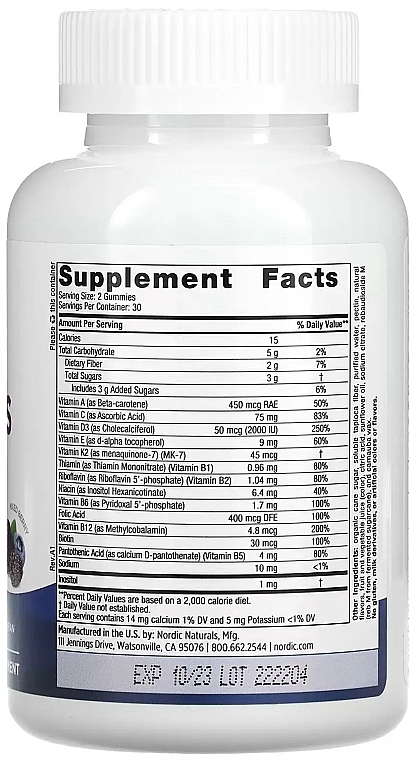 Żelki multiwitaminowe dla kobiet, jagodowe - Nordic Naturals Women's Multivitamin Gummies — Zdjęcie N2