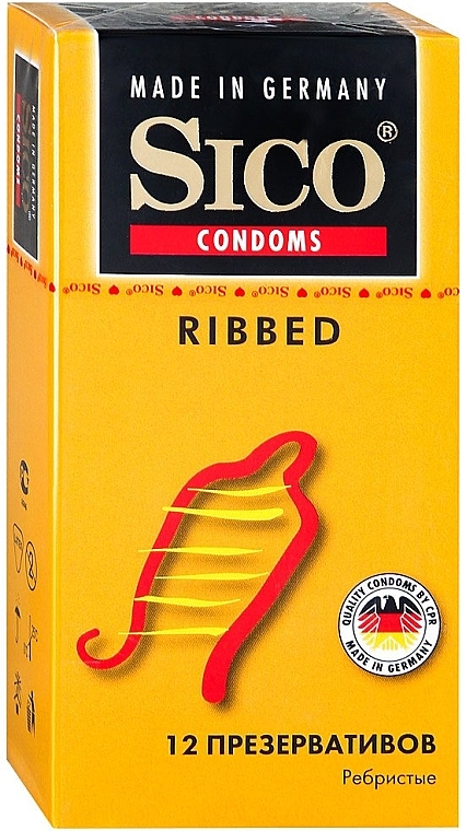 Prezerwatywy prążkowane, 12 szt. - Sico