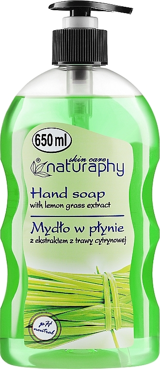Mydło w płynie do rąk z ekstraktem z trawy cytrynowej - Naturaphy — Zdjęcie N1