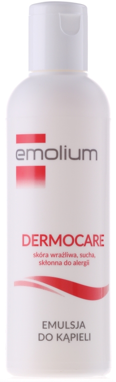 Nawilżająca emulsja do kąpieli do skóry wrażliwej, suchej i skłonnej do alergii - Emolium Dermocare — Zdjęcie N3