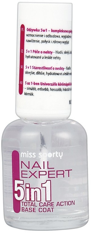Lakier do paznokci - Miss Sporty Nail Expert 5 in 1 Total Care Action Top Coat — Zdjęcie N1