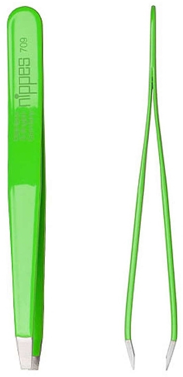 Pęseta prosta, 9,5 cm, zielona - Nippes Solingen Tweezer 709 — Zdjęcie N1