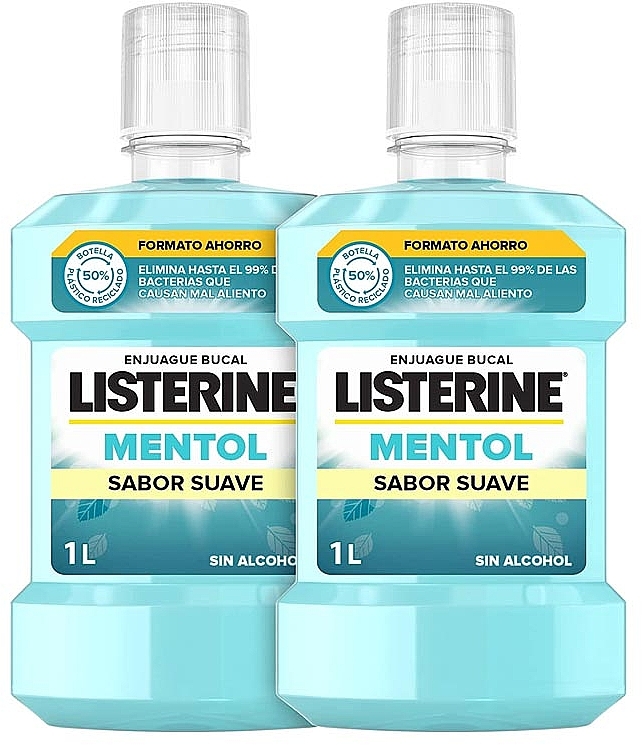 Zestaw - Listerine Zero 0% Mentol Mild Flavor (mouthwash/2x1000ml) — Zdjęcie N1