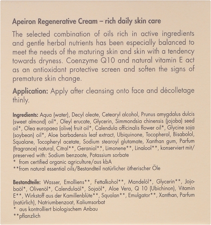 Regenerujący krem na dzień - Apeiron Regenerating Day Cream — Zdjęcie N3