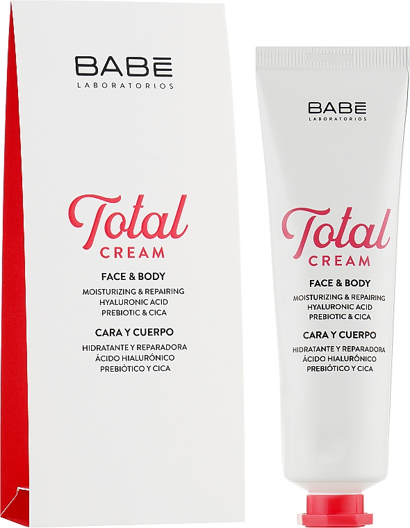 Wielofunkcyjny krem do wrażliwej skóry twarzy i ciała o wzmocnionym działaniu regeneracyjnym - Babe Laboratorios Total Cream Face & Body — Zdjęcie N2
