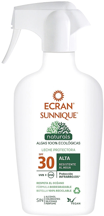 Mleczko do opalania w sprayu - Ecran Sunnique Spray Naturals Protective Milk SPF30 — Zdjęcie N1