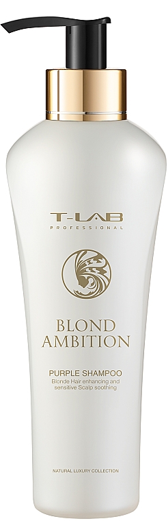 Fioletowy szampon do korekcji koloru włosów blond - T-Lab Professional Blond Ambition Purple Shampoo — Zdjęcie N1