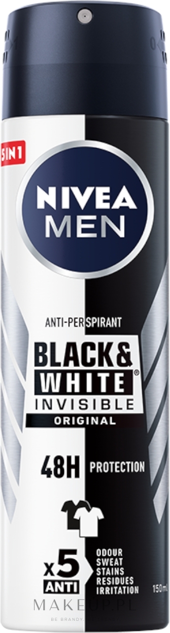 Antyperspirant w sprayu dla mężczyzn - NIVEA MEN Invisible For Black & White Power Deodorant Spray — Zdjęcie 150 ml