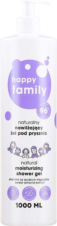 Naturalny nawilżający żel pod prysznic - 4Organic Happy Family — Zdjęcie N1