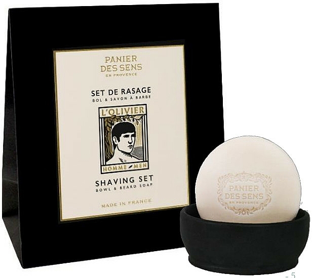 Zestaw - Panier des Sens L'Olivier Shaving Set (soap 150 g + soap holder) — Zdjęcie N1