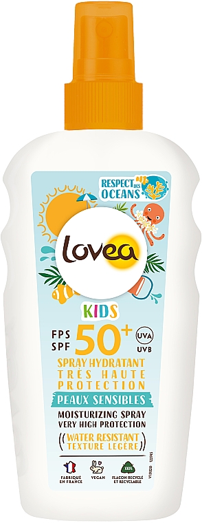Spray z filtrem przeciwsłonecznym dla dzieci SPF50+ - Lovea Kids Moisturizing Spray SPF50+ Very High Protection — Zdjęcie N1