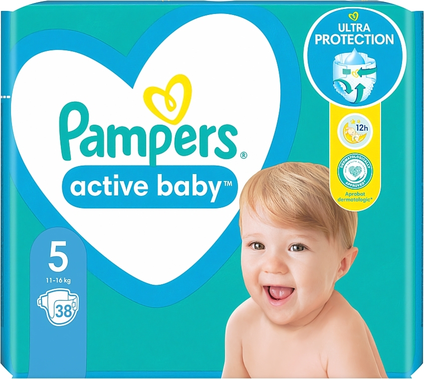 Pieluchy Active Baby 5 (11-16 kg), 38 szt. - Pampers — Zdjęcie N8