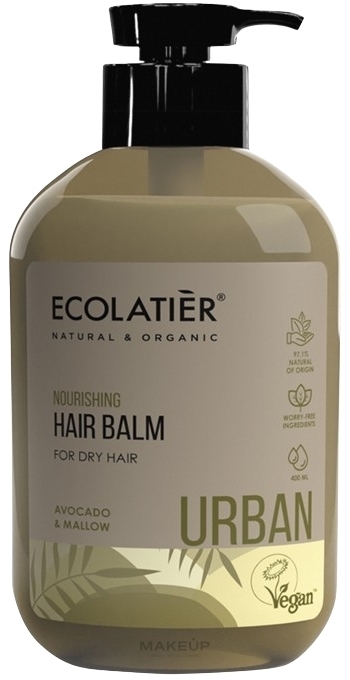 Odżywczy balsam do włosów suchych Awokado i malwa - Ecolatier Urban Hair Balm — Zdjęcie 400 ml