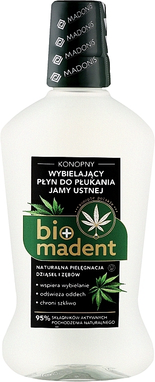 Wybielający płyn do płukania jamy ustnej z konopi - Bio Madent — Zdjęcie N1