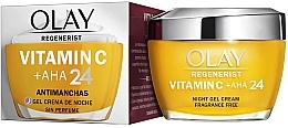 Kup Krem-żel do twarzy na noc z witaminą C, kwasami AHA i niacynamidem - Olay Regenerist Vitamin C + AHA 24 Night Cream Gel
