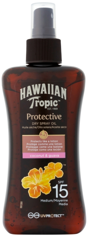 Suchy olejek do opalania SPF 15 - Hawaiian Tropic Protective Dry Spray Sun Oil — Zdjęcie N1