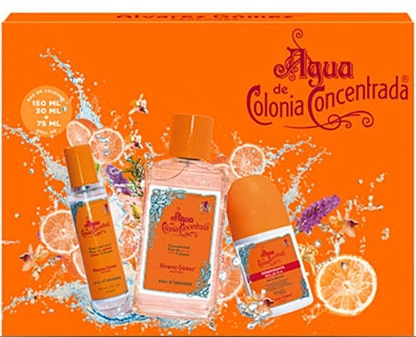 Zestaw (edc 150 ml + edc 30 ml + deo/roll 75 ml) - Alvarez Gomez Agua de Colonia Concentrada Eau D'Orange — Zdjęcie N1