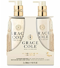 Zestaw - Grace Cole Boutique Hand Care Duo Nectarine Blossom & Grapefruit (h/wash/300ml + h/lot/300ml) — Zdjęcie N1