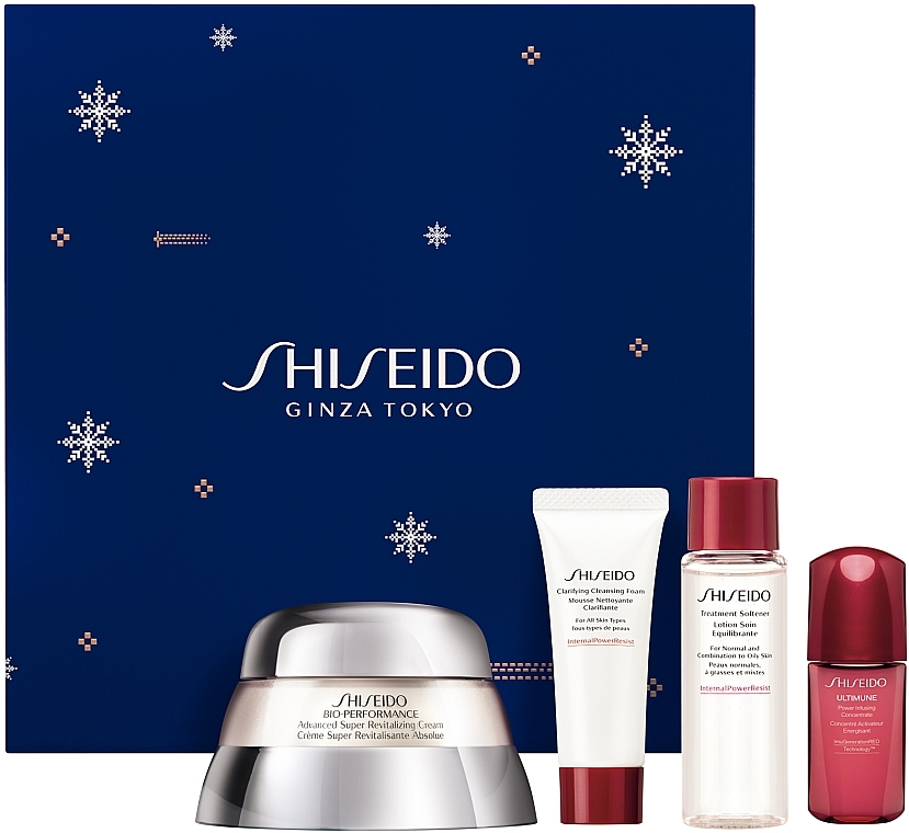 Zestaw - Shiseido Bio-Performance Holiday Kit (f/cr/50ml + clean/foam/15ml + f/lot/30ml + f/conc/10ml) — Zdjęcie N2