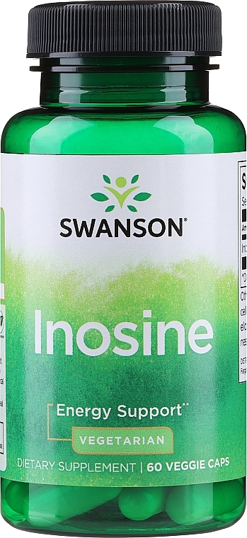 Suplement diety w kapsułkach Inozyna, 500 mg - Swanson Inosine 500 mg — Zdjęcie N1