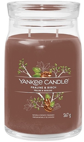 Świeca zapachowa w słoiku Praline & Birch, 2 knoty - Yankee Candle Singnature  — Zdjęcie N2